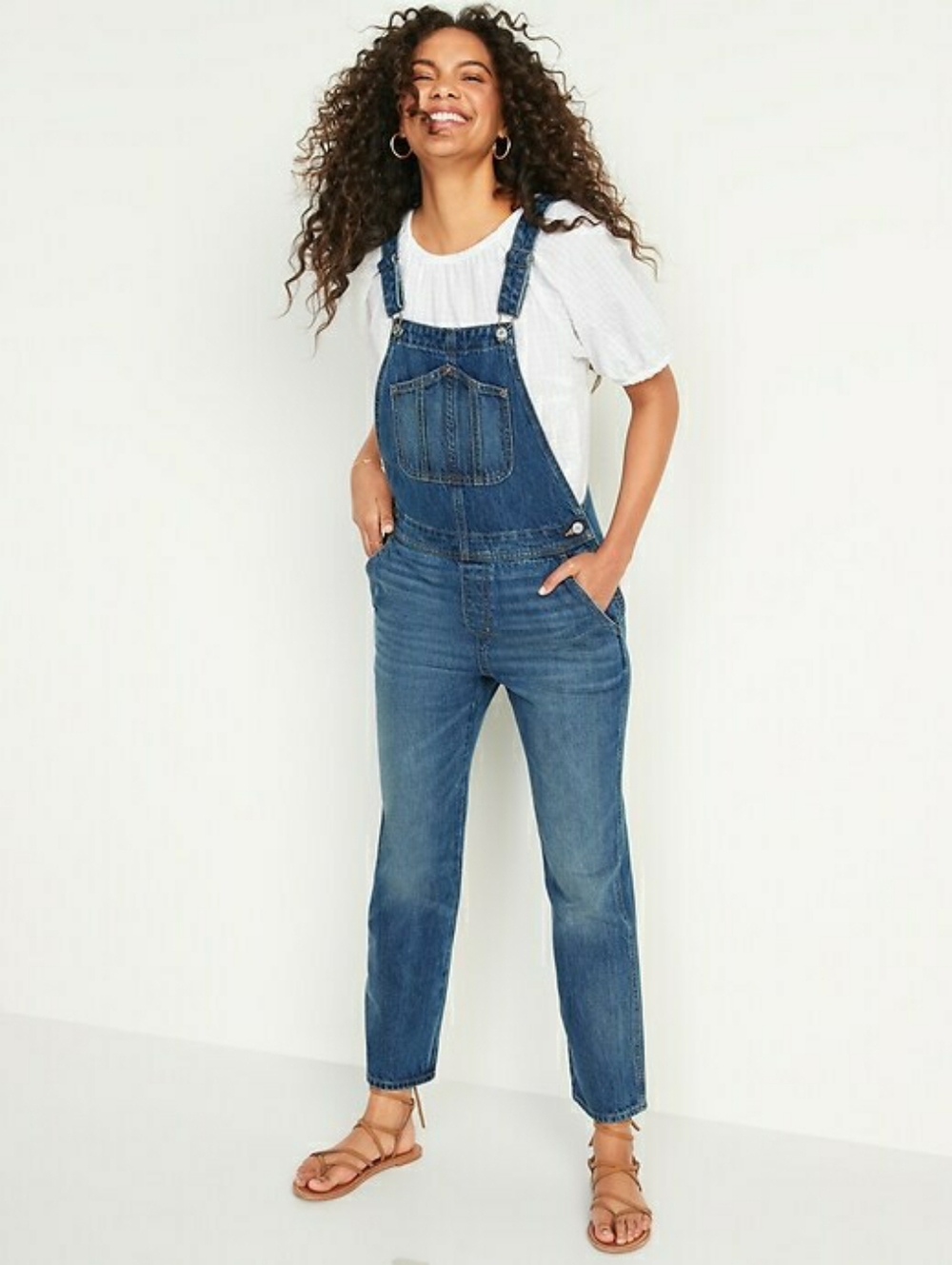 Old Navy Straight Leg Slouchy Overalls New With Tags True Blue Size 12 NEW NWT - Picture 10 of 10